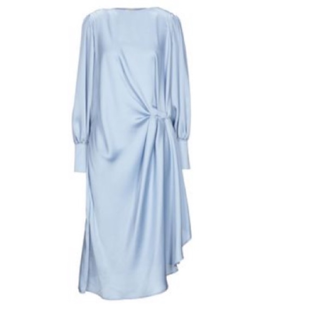 L’Autre Chose Silky Light Blue Midi Dress Gown